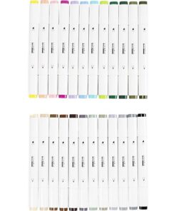 Illustration marker streg 1+8 mm standardfarver 48 stk ass