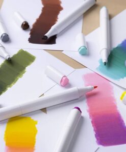 Illustration marker streg 1+8 mm standardfarver 48 stk ass