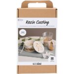 DIY Kit resinstøbning krukke med låg beige off white
