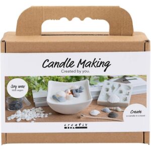 Mini DIY Kit lysstøbning strandskaller grå off white