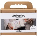 Mini DIY Kit broderi makeup-taske creme