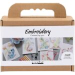 Mini DIY Kit broderi malerier med broderi ass farver