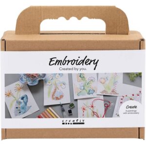 Mini DIY Kit broderi malerier med broderi ass farver
